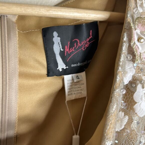 Mac Duggal FLORAL EMBELLISHED LACE A-LINE COCKTAIL DRESS size 4 - Picture 9 of 15